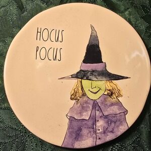 Rae Dunn 8 1/4" Witch Hocus Pocus Plate with Purple and Green Accents #4